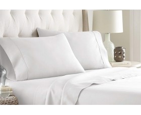 Bed Sheet Crystalize Medium Sizes, for Hotel usage, Percal 180TC (White)