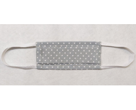 Washable Protection Mask Crystalize - Polka Dot Gray 100% Cotton, Greek Sewing